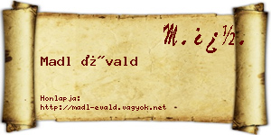 Madl Évald névjegykártya